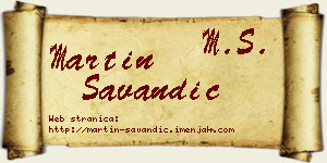 Martin Savandić vizit kartica